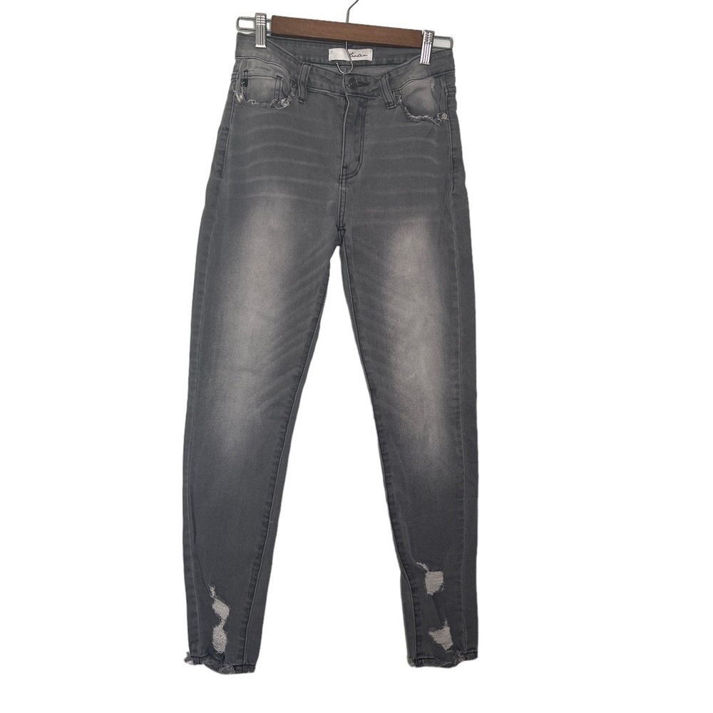KanCan grey high rise stretchy distressed jeans​​​​​​​​​​​​​​